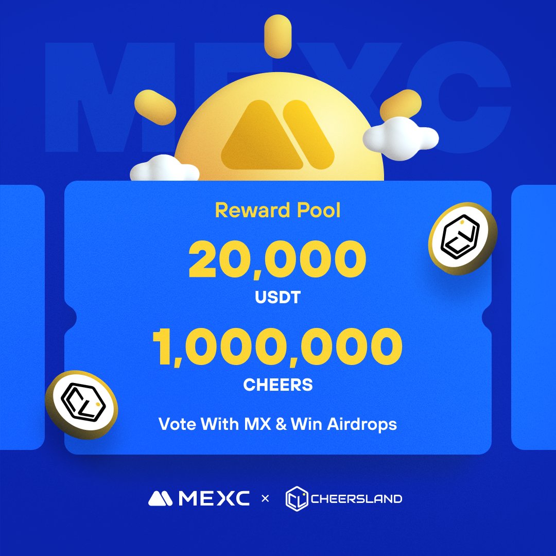 MEXC (@mexc_official) on Twitter photo .<a href="/cheers_land/">CheersLand | #RWA #DePIN</a>, a non-programming modular RWA trading platform designed to bridge web2 and web3, is coming to #MEXCKickstarter 🚀
🗳Vote with $MX to share massive airdrops
📈 $CHEERS/USDT trading: Dec 9, 10:00 (UTC)
Details: mexc.com/support/articl… .<a href="/cheers_land/">CheersLand | #RWA #DePIN</a>, a non-programming modular RWA trading platform designed to bridge web2 and web3, is coming to #MEXCKickstarter 🚀
🗳Vote with $MX to share massive airdrops
📈 $CHEERS/USDT trading: Dec 9, 10:00 (UTC)
Details: mexc.com/support/articl…