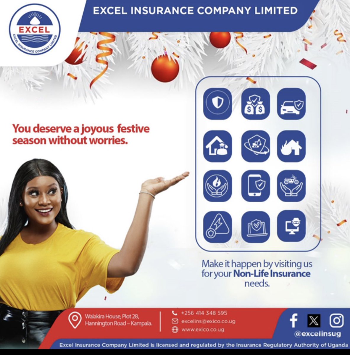 excelinsug_'s tweet image. Oyagala vibe this festive season?
Count on us for all Non- Life ( General)  insurance needs and enjoy it rest assured

#Generalinsurance #Nonlifeinsurance #restassured #Christmas2023 #FridayFeeling