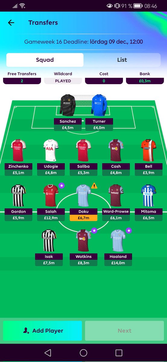 AlexJohnson91's tweet photo. @fplsverigetv Har slut på tankar gällande vad gör byten jag ska göra, några förslag? 2 fria och 0.3 på banken.
Tack för ett fint program https://t.co/rJPAcndr9w