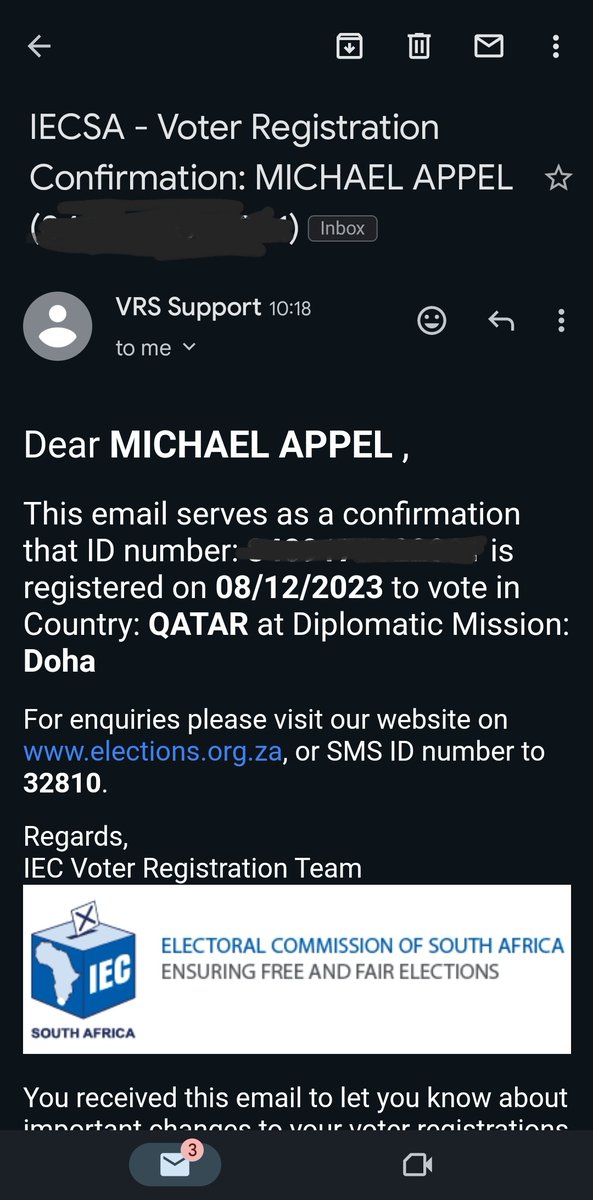To all 🇿🇦abroad, here's the link to register to #vote at an embassy:
online.elections.org.za/voterportal/ 
It's a simple process that requires ID &amp;passport be uploaded. 
Voting is a right, but I also consider it a privilege having seen how many in the world don't enjoy it. You hold the power.