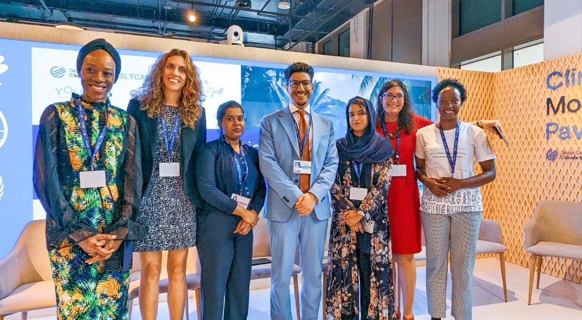 It is Youth Day here at #COP28 and we have just concluded our 1st youth-led panel of the day in the Climate Mobility Pavilion. Important discussion on the solutions needed to address climate mobility. Inspiring &amp; honorable guest appearance from <a href="/daniels_ugochi/">Ugochi Daniels</a>

#ClimateMobility