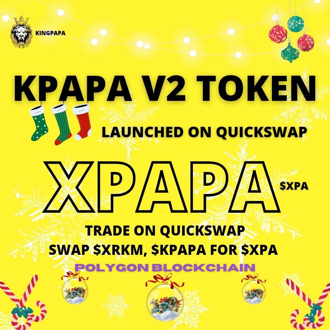 0x471_kingpapa's tweet photo. THE FESTIVE SEASON IS HERE ๐โ๐ LETS MAKE THIS MONTH AMAZING AS WE GROW WITHIN THE POLYGON ECOSYSTEM ๐๐
TRADE $MATIC, $KPAPA $XRKM FOR $XPA
https://t.co/FejhwgINwL ๐
https://t.co/DewRtmbDnv ๐
https://t.co/KyPgMUm3An LET'S PUMP TO THE MOON ๐๐๐ #KPAPA #XRKM #XPA https://t.co/iJt3yWDCpD
