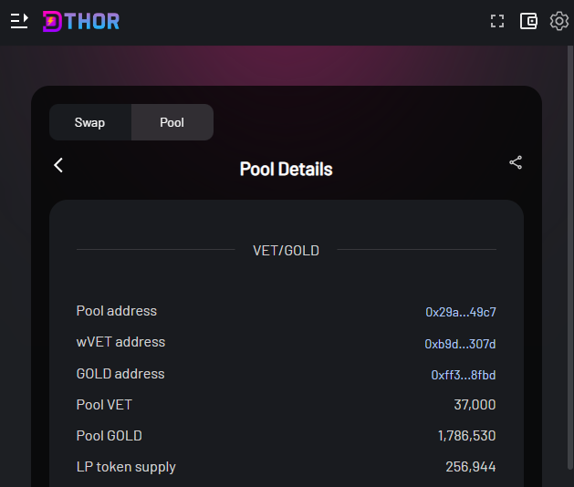 dthorofficial's tweet photo. We are excited to introduce a new pool, $Gold/ $VET, on our #DEX with the @NFTGoldenEmpire project. Follow this team for updates!

Note: The #DThorswap is using the #AMM mechanism. We don't take responsibility for any risks associated with this token. Please trade cautiously. https://t.co/PoEpJw6fC2