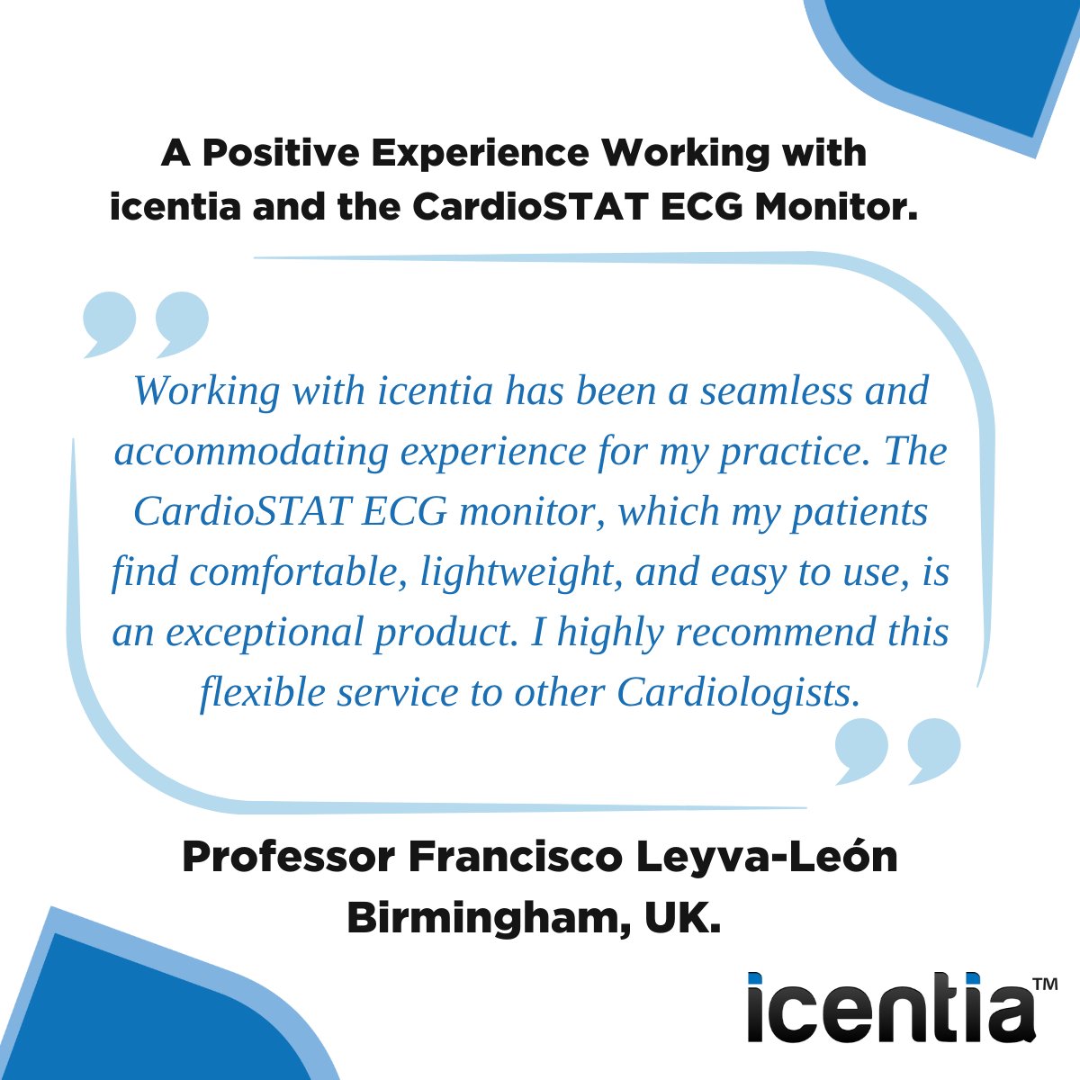 IcentiaUK's tweet photo. Receiving positive feedback from our customers that echoes the company values gives us that Friday feeling!

#cardiacmonitoring  #testimonial #medtech #epeeps #holtermonitoring #digitalhealth #afib #cardiology #cardiologist #CardioSTAT #fridayfeeling https://t.co/qfhbPgsCIB