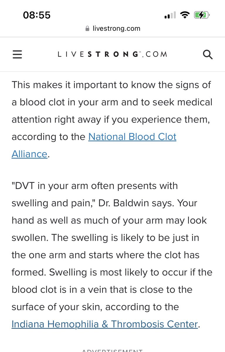 @James_L9 Possible thrombosis (blood clot) you need to see a Doctor