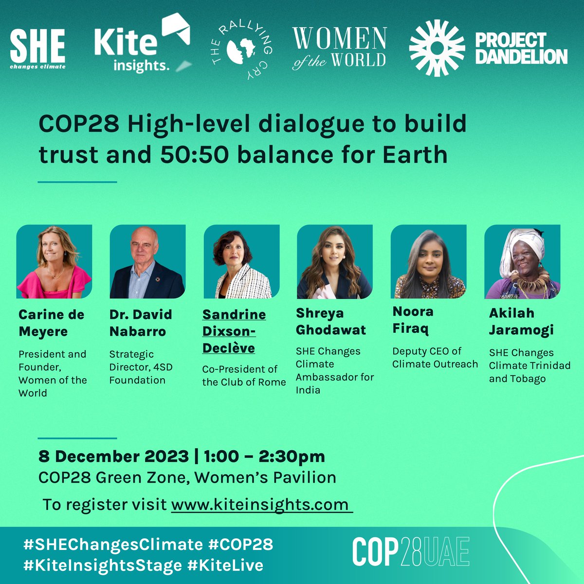 #COP28 High-Level Dialogue to build trust and 50:50 Balance for Earth #SHEChangesClimate