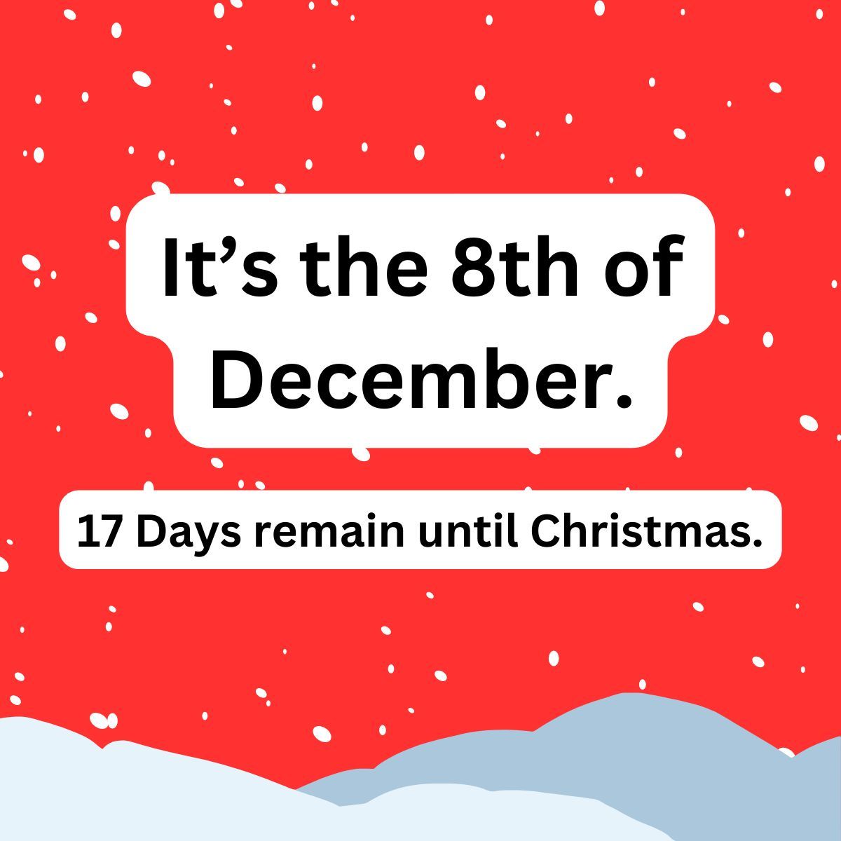 BananaSoftware5's tweet photo. It's the 8th of #December.

17 Days remain until #Christmas.

#ChristmasCountdown https://t.co/OfQKmTB0HL