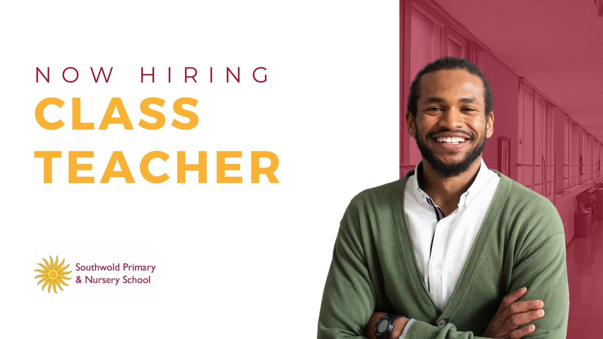 We're hiring! Southwold Primary &amp; Nursery School is looking for a passionate class teacher to join our team. Apply now and be a part of our wonderful school community! ayr.app/l/Djh7 #teach #Education #classTeacher