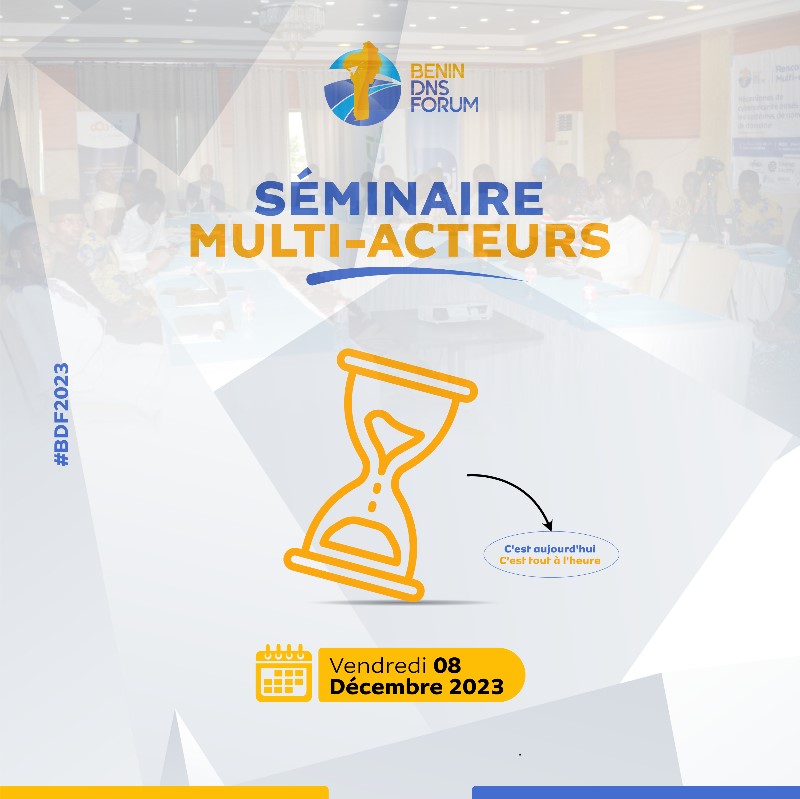 🚀 Bonjour à tous !  
Aujourd’hui, c'est le séminaire multi-acteurs du #BDF2023. 
<a href="/isocbenin/">Internet Society Chapitre du Bénin</a> anime ce séminaire sous le thème "Souveraineté numérique au Bénin : Défis et Perspectives". 

#BDF2023 #ISOCBENIN