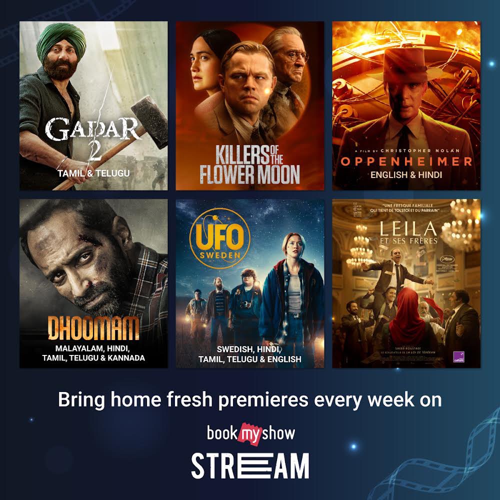 Thanks to @BmsStream - an #OTT platform - where you can find movies from all corners of the world, in languages like #Hindi, #Tamil, #Telugu, and more… You can enjoy big blockbusters right at home!

#BMSStream #Gadar2 #Oppenheimer #Dhoomam 
#KillersOfTheFlowerMoon #UFOSweden…