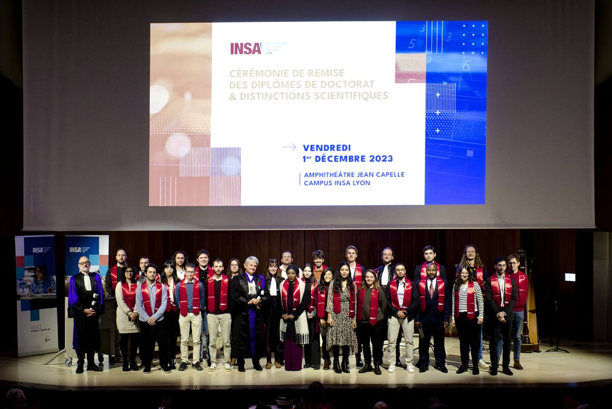 insadelyon's tweet photo. ✨ Vendredi 1er décembre, la communauté scientifique de l’INSA Lyon s’est réunie pour célébrer l’excellence de ses enseignants-chercheurs et doctorants nouvellement diplômés. #RechercheINSALyon #Excellence  

𝗘𝗻 𝗹𝗶𝗿𝗲+ => https://t.co/7pUb1FFAWX https://t.co/inVedvNlBO