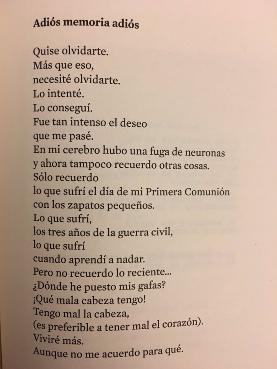 «Adiós memoria adiós», de Gloria Fuertes.