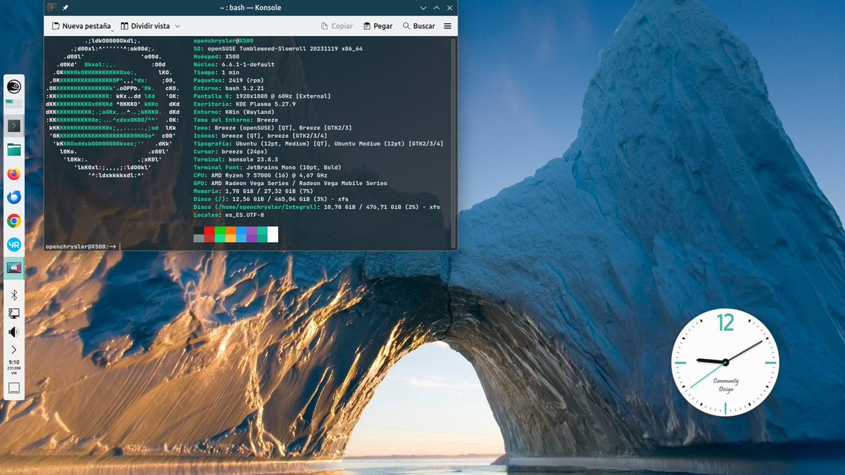 #ViernesDeEscritorio
#openSUSE
#Slowroll
#Ubuntu 
Varias capturas , con fondos distintos , para alegraros la vista.