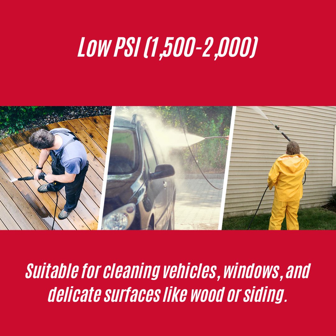 PowerSmart_USA's tweet photo. Choosing the right PSI is key for a powerful clean! 🚿✨ Whether it's a gentle touch for your car or a strong blast for that patio makeover, match your pressure washer's PSI to your cleaning needs. 💦

#christmassale2023 #PowerSmart #powersmartusa #powersmarttools #PressureWasher https://t.co/4KqkI8N2oV