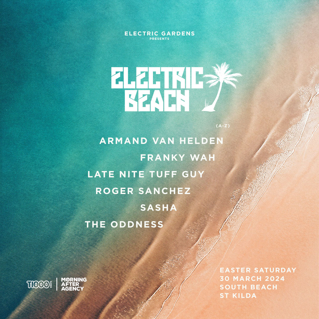 TICKETS ARE NOW ON SALE for Electric Beach 2024! 
Join us Saturday 30 March 2024 on South Beach, St Kilda with an absolutely stacked line up. Grab tickets here: bit.ly/ElectricBeach2…