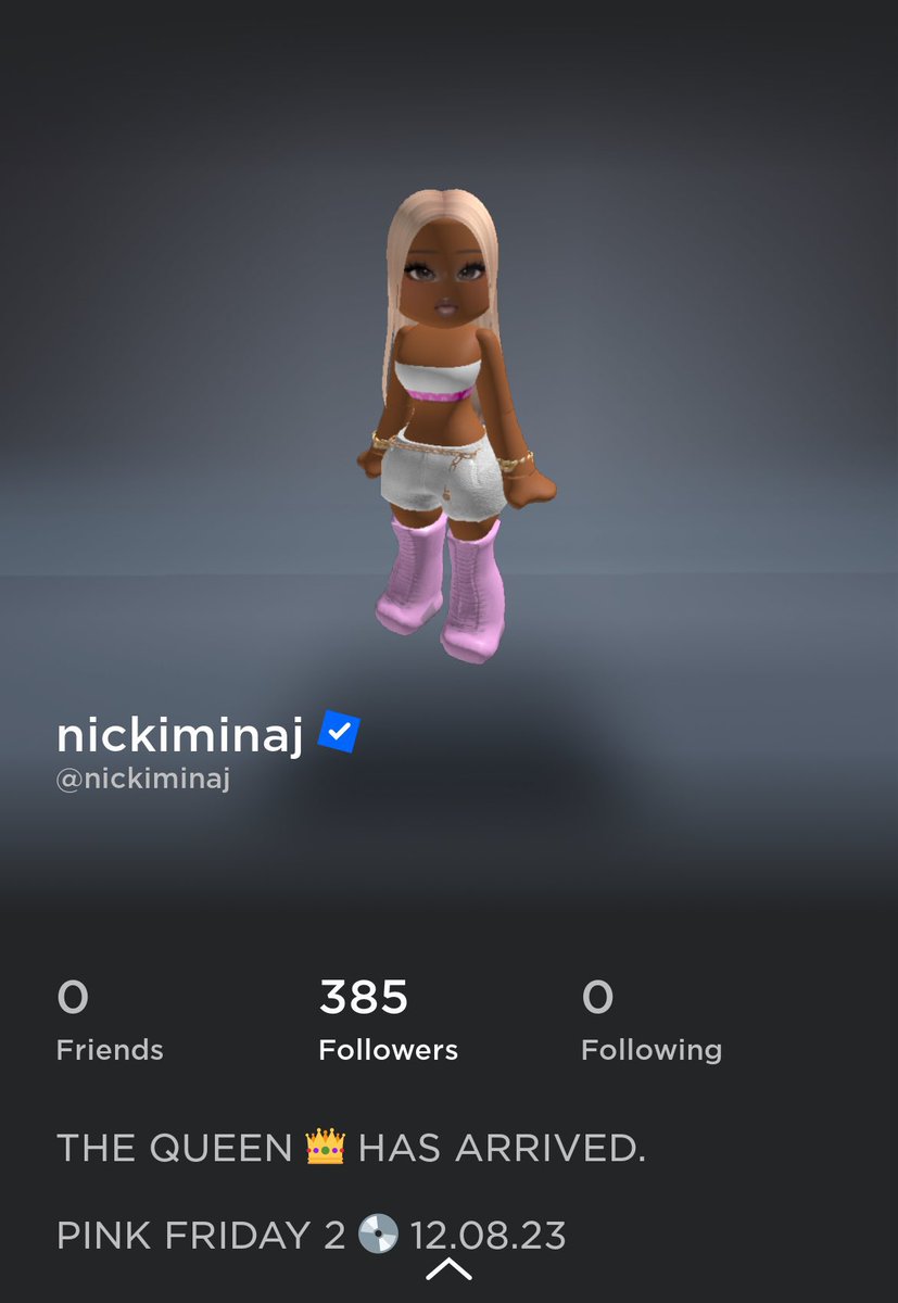 Nicki Minaj spotted on Roblox.