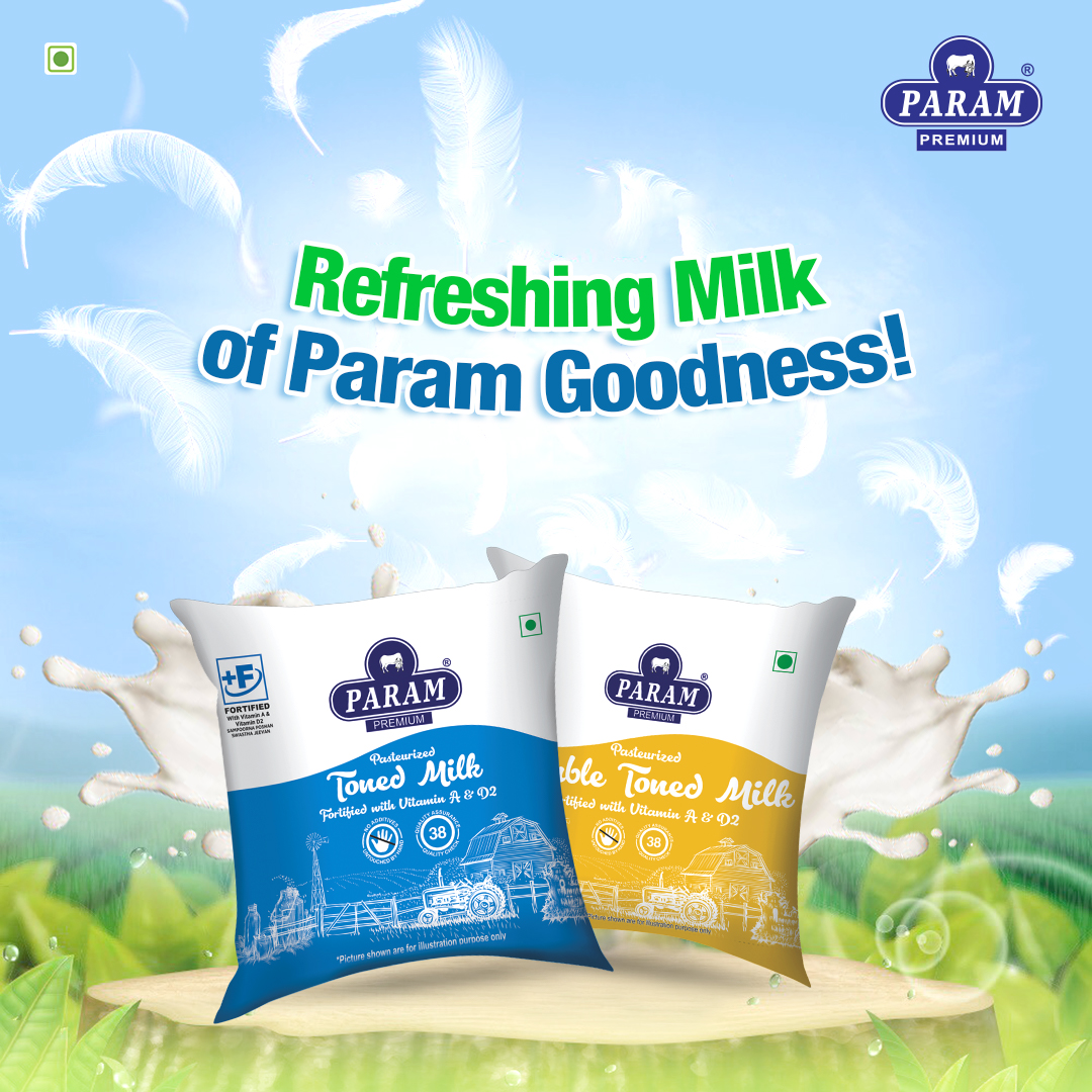 param_dairy's tweet image. Param Toned and double-toned milk: a lighter choice without compromising nutrition. 🥛 🌻
.
#TonedMilk #DoubleTonedMilk #LowFatMilk #HealthyChoices #NutritiousMilk #DairyProducts #FitnessFuel #HealthierOptions #ParamTonedMilk #ParamDoubleToneMilk #ParamDairy