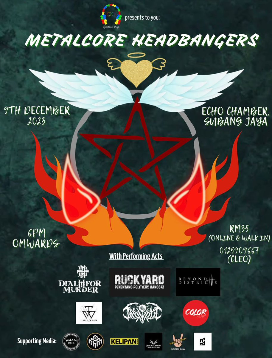 Ruckyard_'s tweet photo. 9 December ini di Echo Chamber, Subang Jaya untuk acara Metalcote Headbangers bersama barisan pemuzik handalan yang berbisa

RAKYAT! Lantang kan suaramu di sana

9 December | 6pm Onwards https://t.co/aEKpRcpy2a