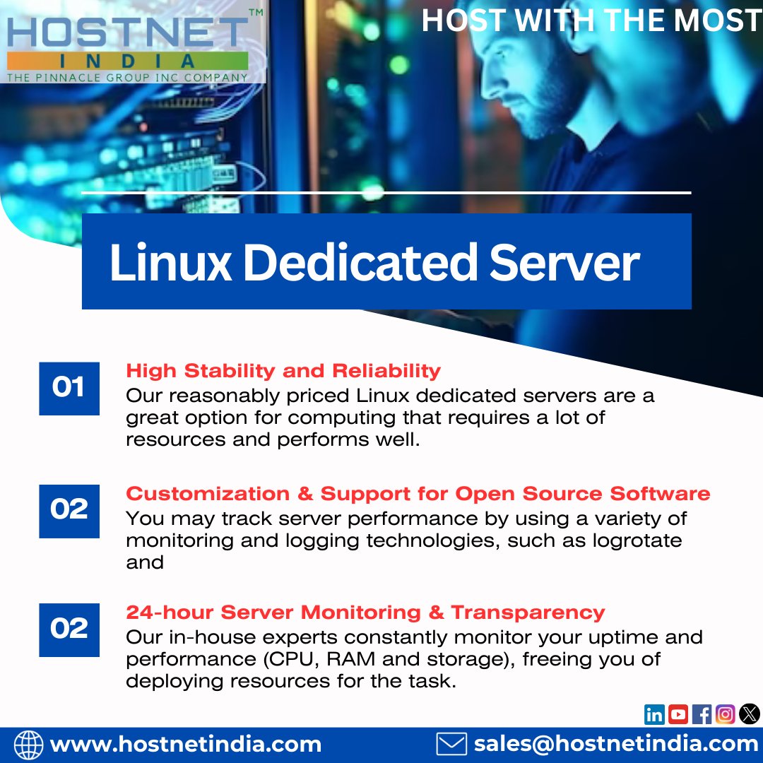Im_hostnetindia's tweet photo. 🚀 Elevate your online presence with the power of a Linux Dedicated Server! 🌐 💻✨ 

#linuxdedicatedserver #webhostingmagic #techinnovation 
#digitalsuccess #linuxdedicatedserver #webhostingmagic #techinnovation #digitalsuccess #explorelinux #digitalrevolution #onlinesuccess https://t.co/YlUzNvSre9