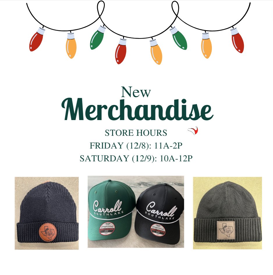 BONUS Shopping hours Friday AND Saturday so you can grab last minute items for Saturday's Playoff Football Game.  Stay warm with our new beanies and hats.  Shop online anytime cabcdragonden.shopsettings.com