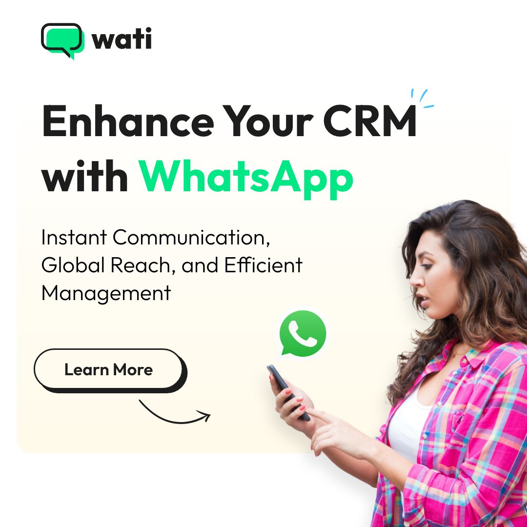 ⚡ Upgrade to WhatsApp CRM!
💬 Instant chat, 📈 analytics, 🌐 global reach.
Check out our guide: hubs.la/Q02c5Xvr0 
For 7-Day Free trial: hubs.la/Q02c5Nk40
#CRMIntegration #WhatsAppBusiness #Wati