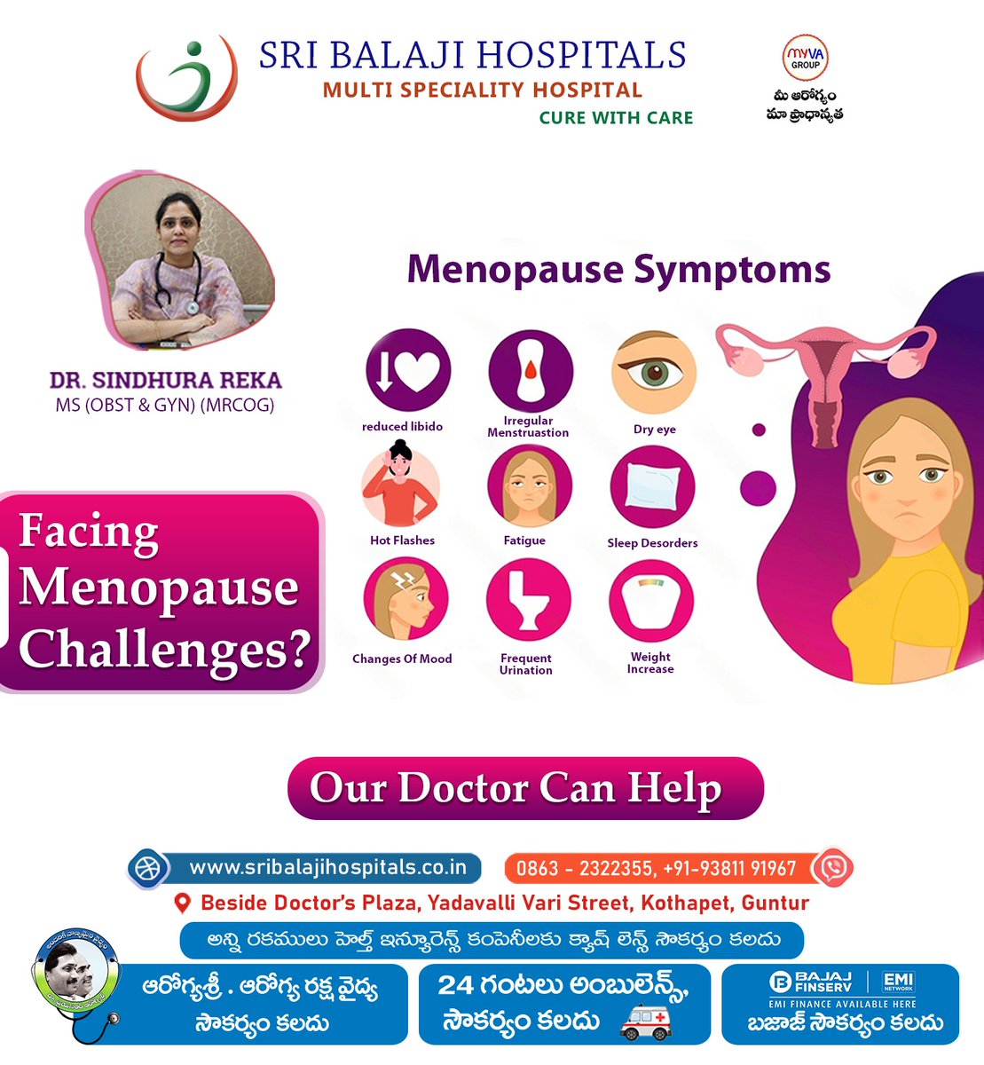 Facing Menopause Challenges? Consult our expert Doctor

#SriBalajiHospital #drsindhurareka #menopausesymptoms #menopause #bestgynaecologist