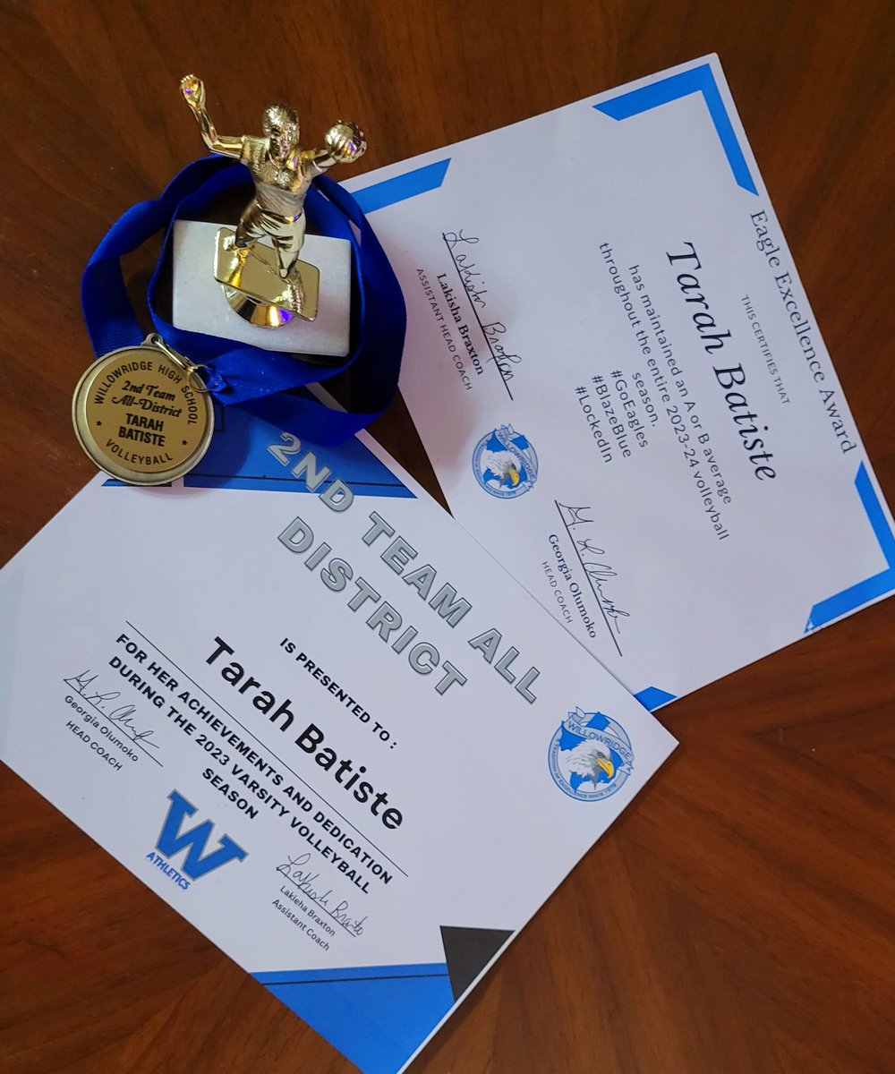 YoFavTeamMom1's tweet photo. Congratulations to @BatisteVp on receiving the "Eagle Excellence Award," "Defensive Player of the Year" (second year in a row), and "Second Team All District" tonight at the Willowridge Volleyball Banquet 
#classof2025
#bigblocka🤾🏾‍♀️
#ladyeagle🦅 https://t.co/hbnGe1jnlJ