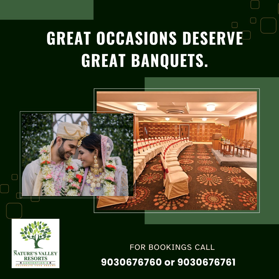 'In the grandeur of banquet halls, where moments unfold like petals, let joy blossom, and memories linger. Celebrate life's tapestry with family, weaving a masterpiece of love and togetherness.'#SiriNaturesCelebrations #BanquetBlissWithFamily #SiriNaturesMemories #Celebrate