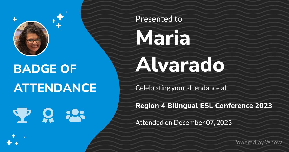 Zavalabilingual's tweet photo. 🎉 Just had an incredible experience attending Region 4 Bilingual ESL Conference 2023! 🎉 @R4Multilingual #R4BESL #R4BESL23 - via #Whova event app https://t.co/lc288KMT9S