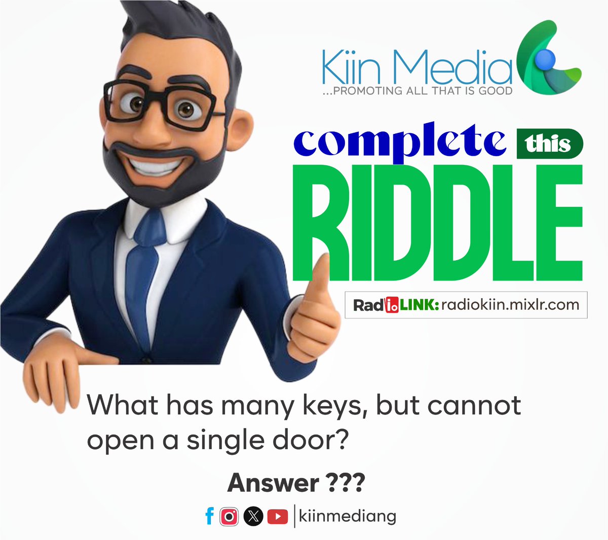 Complete this Riddle: 

What has many keys, but cannot open 
a single door?

Answer???

Kindly Repost and comments 

#kiinMediang
#CompletethisRiddle
