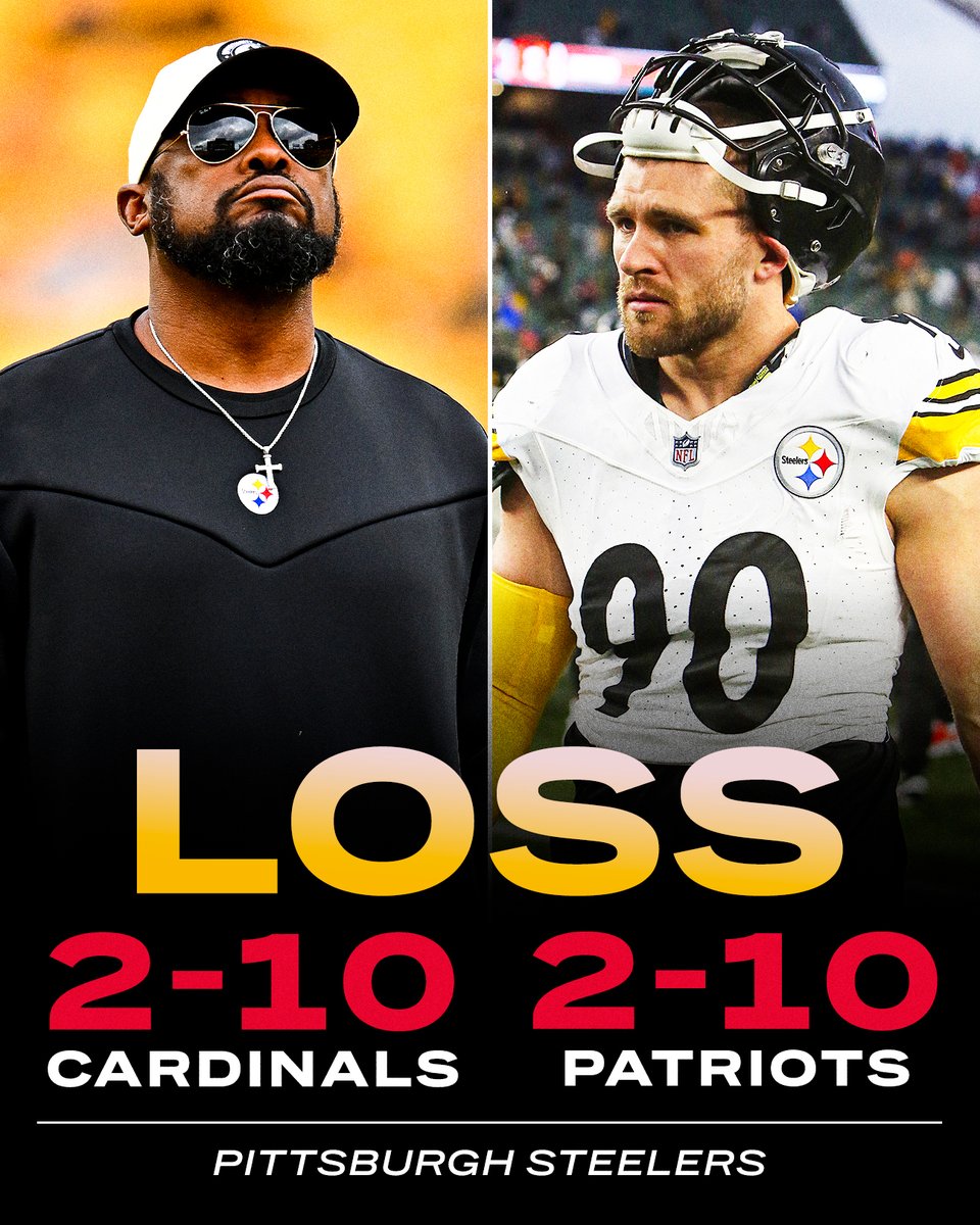 Steelers become the first team over .500 to lose back-to-back games to teams 8+ games under .500 in NFL history 👀