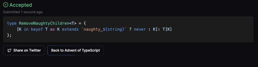 dcodesdev's tweet image. Day 8 #AdventOfTypeScript easy peasy.