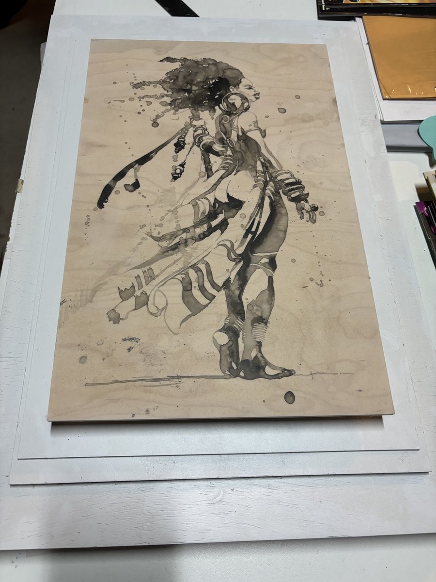 Kerongrantart's tweet photo. Finally finished the frame for this lady. One of my first ink wash pieces.
She’s sold but limited edition prints are available in we store in bio.
#tooblack #africanart #jamaicanart #westindianart #kerongrant https://t.co/waCPCCuDtW