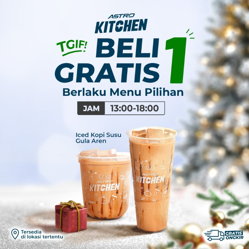 astronauts_id's tweet photo. 🚨 CUMAN 5 JAM 🚨

Khusus hari ini! Jangan sampai kelewatan promo “Beli 1 Gratis 1” untuk menu pilihan di Astro Kitchen dari jam 13.00-18.00!😌

Buruan #JajanSatSet sekarang, cek aplikasi Astro atau klik banner di bawah!👇