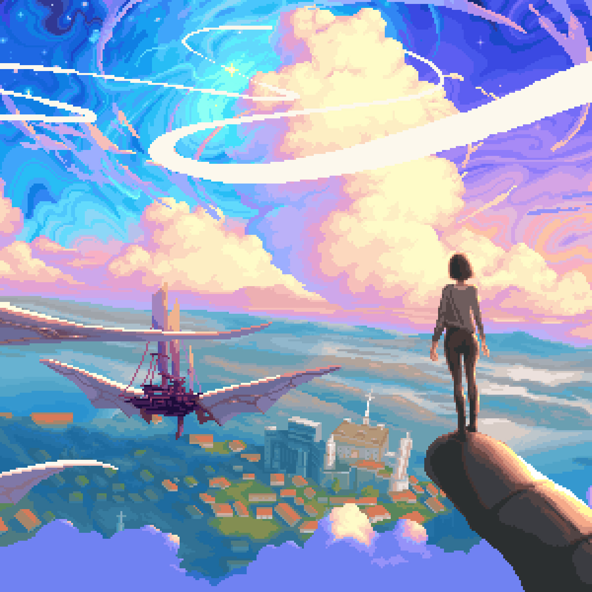 (꒪ˊΘˋ꒪) WIP: Astral Horizons. ✨💫☄️

#pixelart