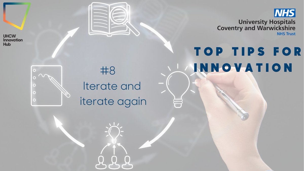 🎇TOP TIPS FOR INNOVATION🎇 8. Iterate and Iterate Again. Innovation is often an iterative process. Refine and iterate on your ideas based on feedback and the evolving needs of staff and patients.