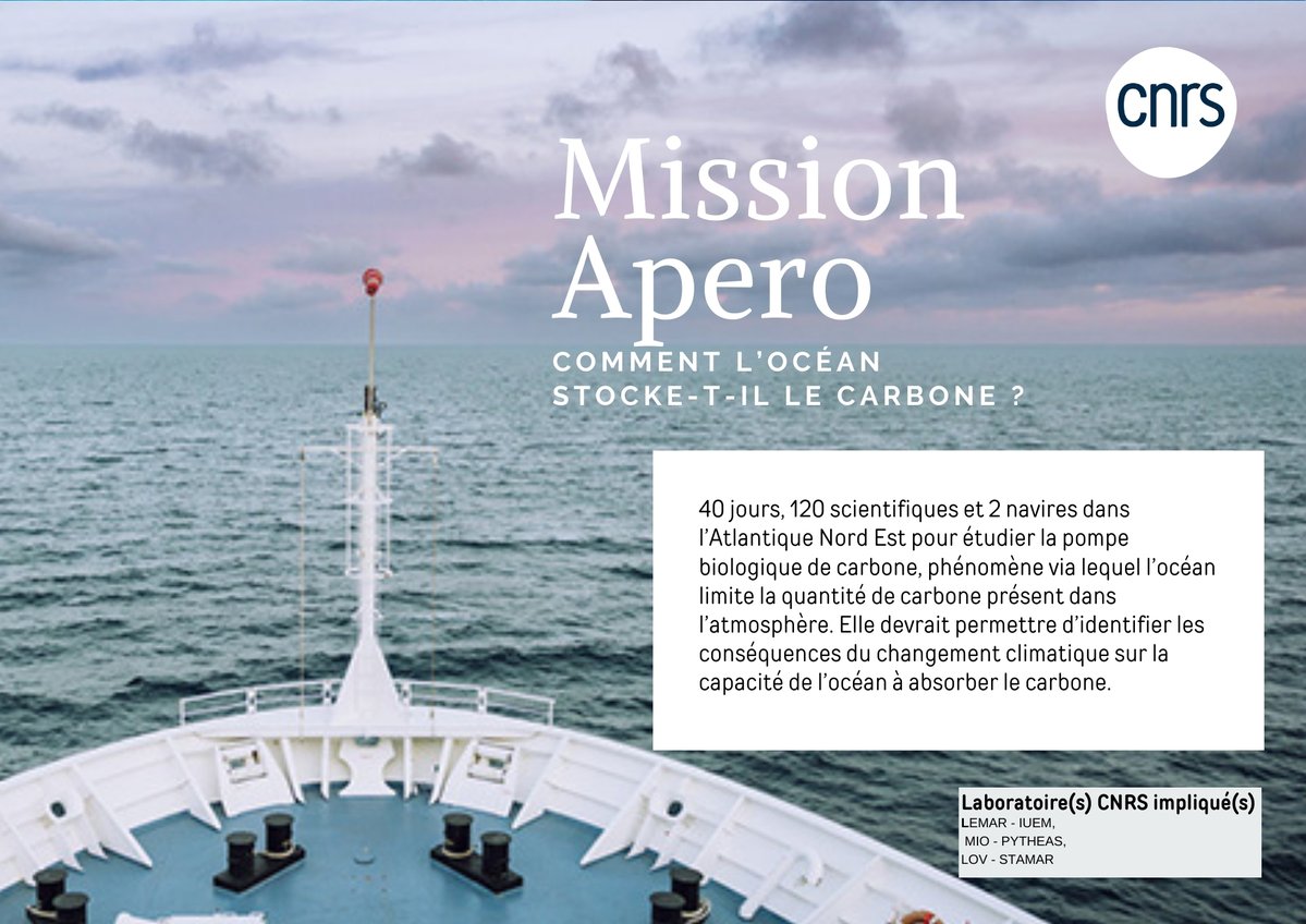 #rétrospective #3 #Apero Une campagne océanographique pour mieux comprendre comment l’#océan stocke le carbone En savoir ➕ > cnrs.fr/fr/presse/une-… > lejournal.cnrs.fr/nos-blogs/camp… > aperocruise.fr @LemarLab @MIOceanologie @Lov_OMTAB