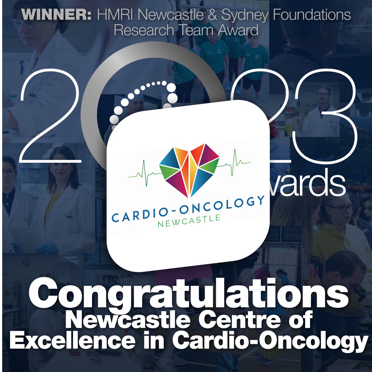 Congratulations to the Newcastle Centre of Excellence in Cardio-oncology, winner of the HMRI Foundations Research Team Award. #HMRIAwards2023