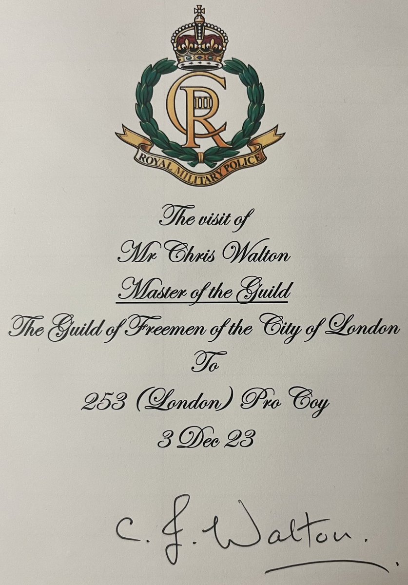 We were delighted to host Mr Chris Walton, Master of the Guild of Freemen of the City of London, last Sunday. His visit not only reaffirmed our connection with the Guild of Freemen but also the awarding of LCpl B as Soldier of the Year . Congratulations LCpl B!!! 🎖️
