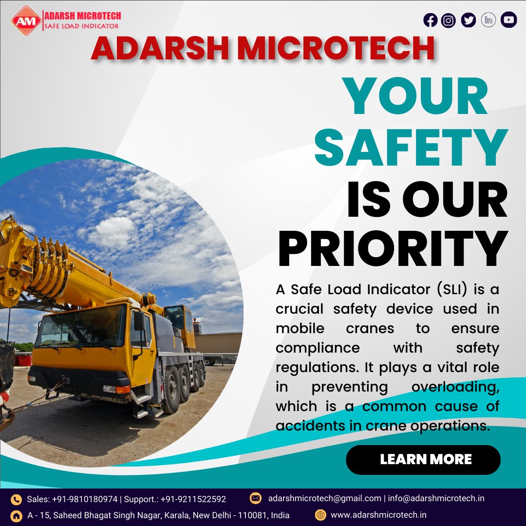 AdarshMicrotech's tweet image. #ReliableTechnology #AdvancedSafetySystems #WorkplaceSafety #AdarshInnovation #EfficientOperations #IndustrialSafety #PrecisionLiftingTech #CraneTech #SecureLifting #SafetyStandards #AdarshAdvantage #