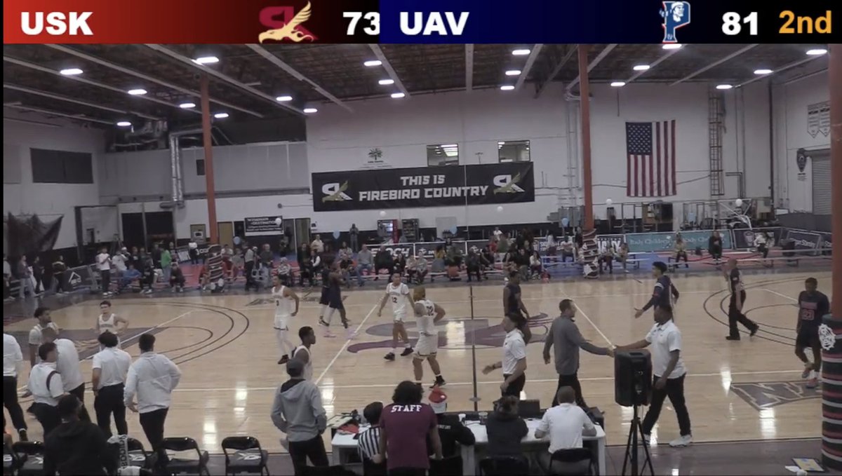 Rv Antelope Valley 81
Saint Katherine 73

Big road win for RV <a href="/UAVAthletics/">UAVAthletics</a> as they stay unbeaten in CalPac play!! The reigning CalPac POTY winner, Michael Hayes, made big time plays all night as he finishes with 29pts, 10rebs!