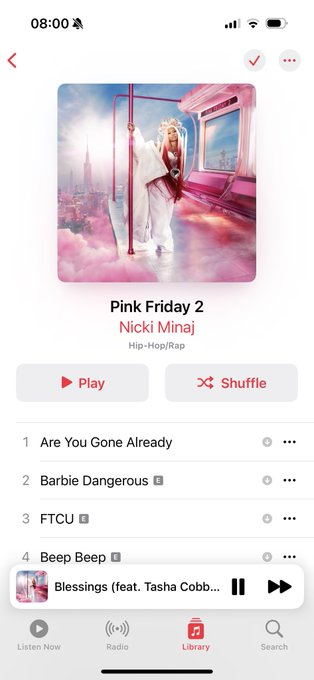 THIS ALBUM BABE 🥹 THANK YOU #PinkFriday2 @NICKIMINAJ https://t.co/fQdz8HFp1E<a href="/tag/pinkfriday2"class="tags">#PinkFriday2</a><a class="tags" href="/tag/nickiminaj">@nickiminaj</a>