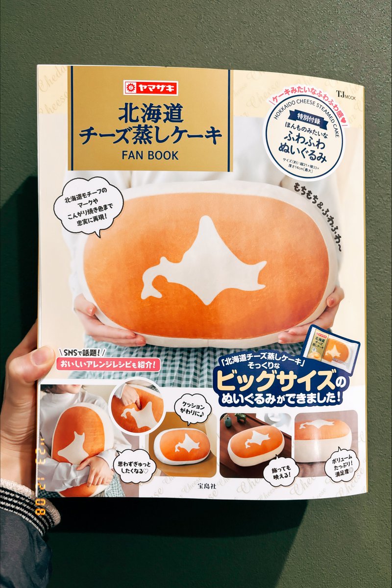 \ works / 「北海道チーズ蒸しケーキFAN BOOK」にてイラストを描かせていただきました。 付録はなんとあの北海道蒸しチーズケーキの巨大クッション! 発売前から大反響ですごい人気らしいです。 さすがだ〜〜〜〜!