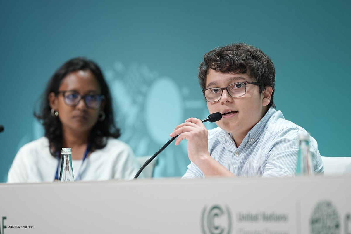 It’s the first-ever Children’s Day at #COP28. UNICEF is on the ground with children and young people, amplifying their voices and advocating the importance of child rights in #ClimateAction.