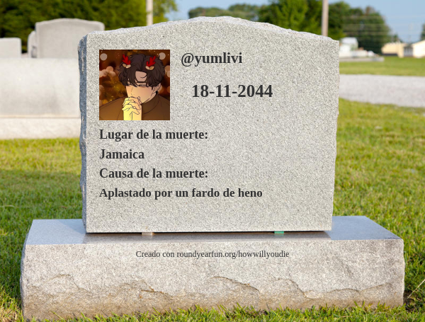 Así es como y cuándo moriré funxgames.me/howwillyoudie?…

⠀