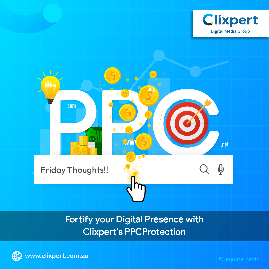 clixpert's tweet image. Did you know your PPC campaigns could be losing money to click fraud? 
Discover Clixpert&apos;s PPCProtection  the ultimate shield against digital threats!                                                      
Call 1300 254 973
#Clixpert #ppcprotection #DigitalMarketing #FunFridayFact