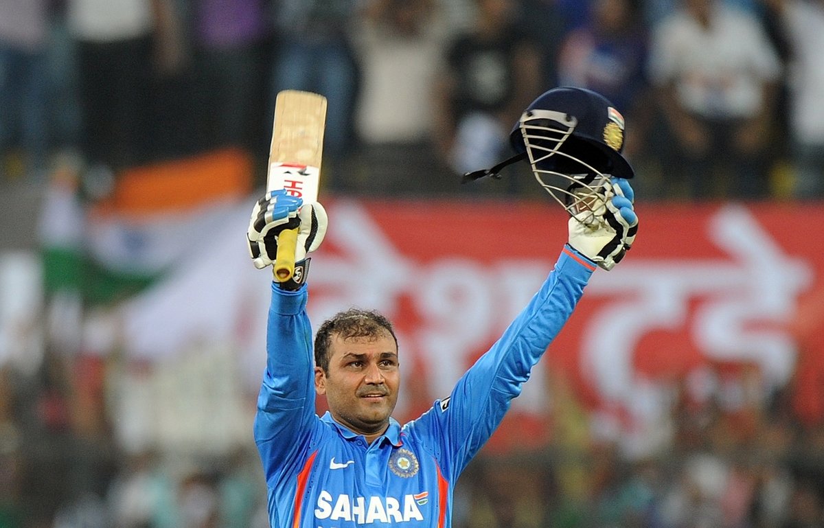 #OnThisDay in 2011, #TeamIndia legend @virendersehwag became the second player after Sachin Tendulkar to score double 💯 in ODIs 💥 🏏 He smashed 219 runs in 149 balls against West Indies at Indore.