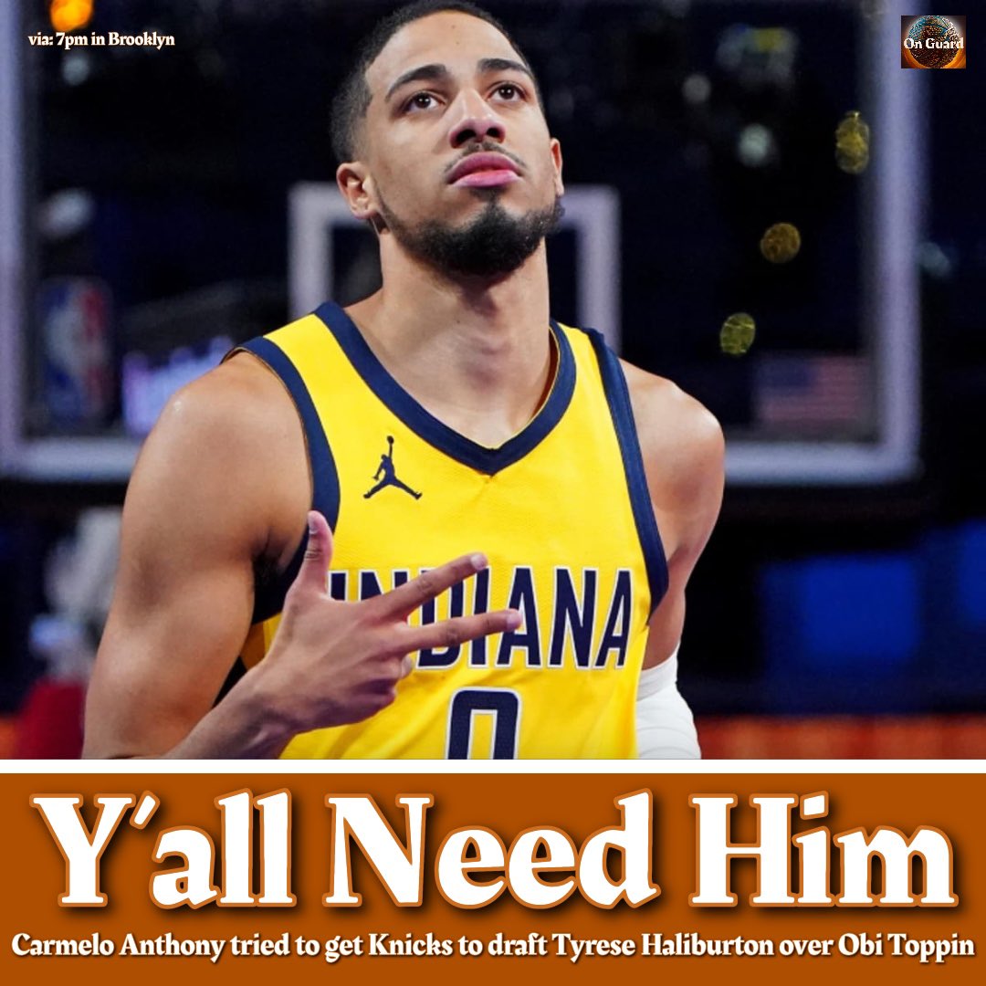 OnGuardPodcast's tweet photo. Carmelo Anthony seen the potential in Tyrese Haliburton from the jump.
#TyreseHaliburton #IndianaPacers 

via @7PMinBrooklyn https://t.co/NdtCZq6F9K