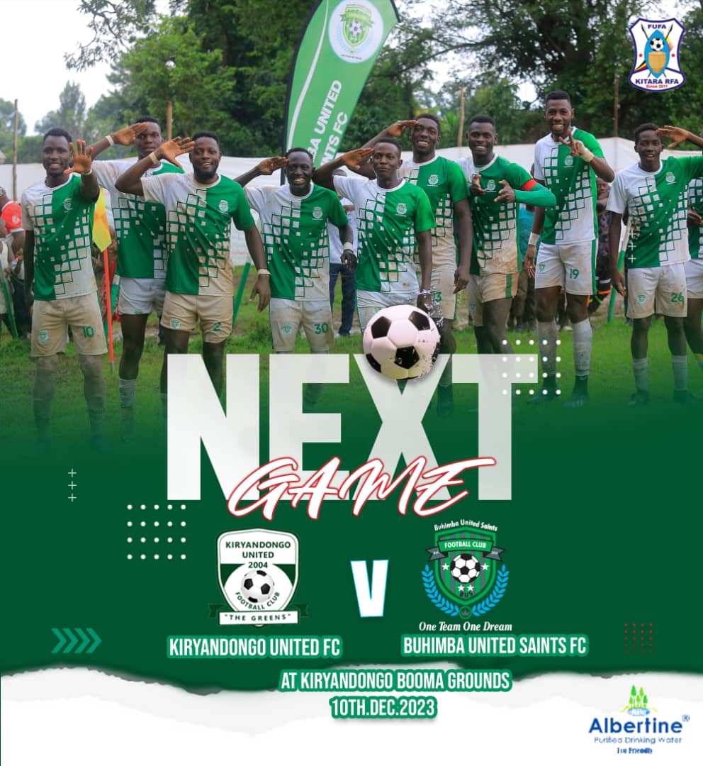 SpiceFMHoima's tweet image. #SpiceSports

Kitara Region League Albert group fixture for the weekend.

Buhimba U Saints FC vs Kiryandongo FC FC 

Bweyale U FC vs Bugoigo Leopards FC
Kirasa U FC Vs Karuguuza U FC
Blue-Stars Buhuka FC Vs Bujumbura U SC
Ruhunga s eagles Vs Nyakadoti  FC
Kagadi u FC vs JEEJA FC