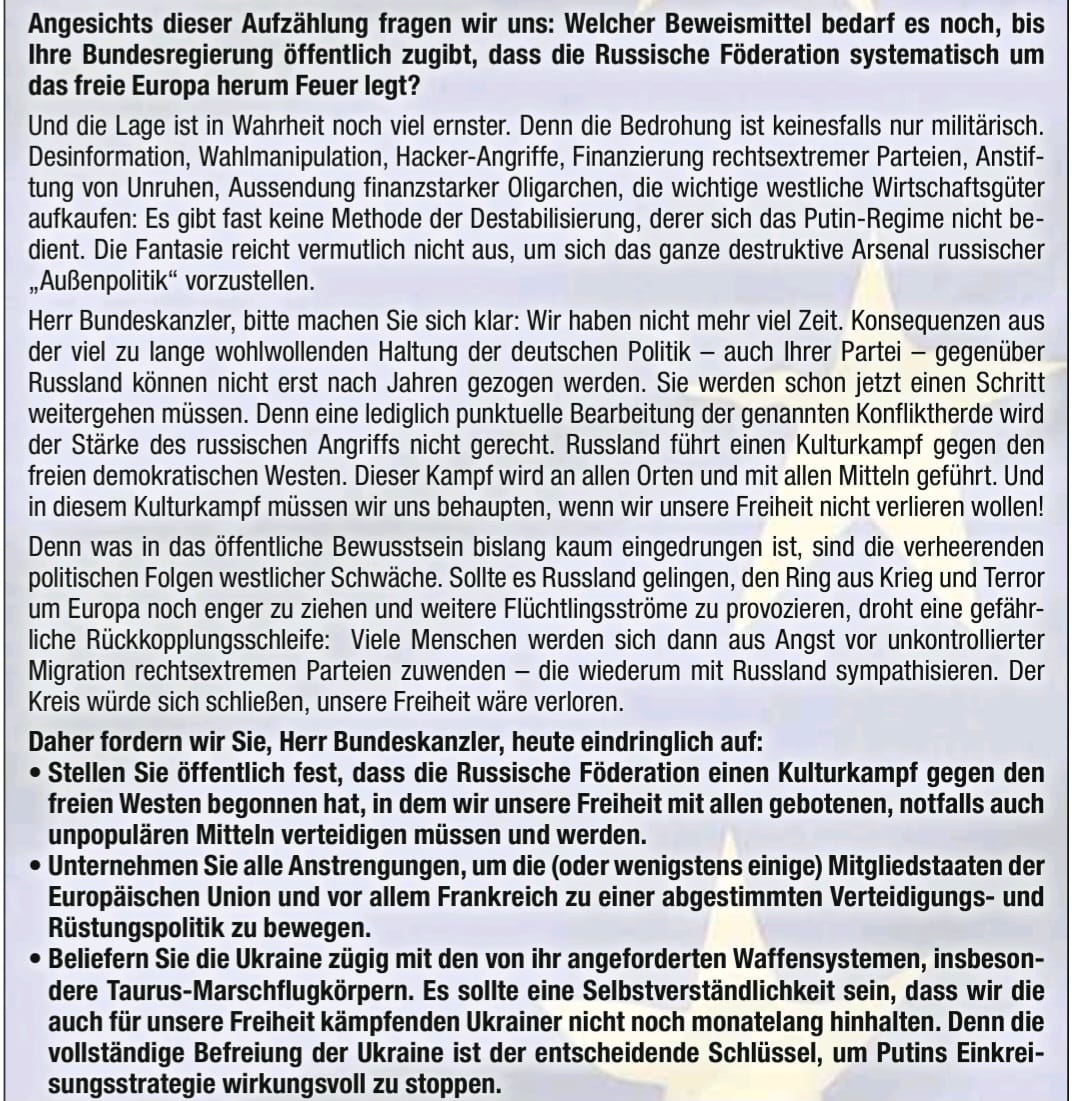 StompSava's tweet image. Unser Offener Brief an .@Bundeskanzler 
siehe .@tagesspiegel

Bundeskanzler Olaf Scholz: 
Schützen Sie Europa. 
Stoppen Sie den Moskauer Brandstifter.
Liefern Sie der Ukraine alle benötigten Waffen.

protect-europe.eu 

#ProtectEurope 
#FreeTheTaurus